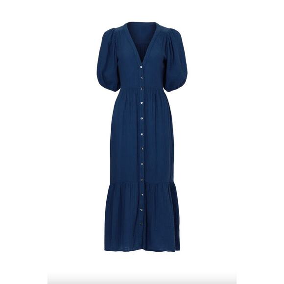 XíRENA Navy Cotton Lennox Dress Sz M - Picture 5 of 9